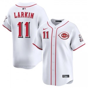 #11 Barry Larkin MLB Men Baseball Jersey | Reds White Fan Gear mY61L717