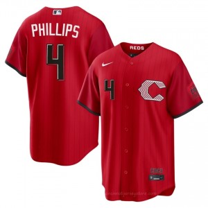 #4 Brandon Phillips Premium Men City Connect Baseball Jersey | Reds Red Fan Gear 30y2tX73