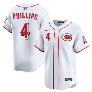 Brandon Phillips #4 Cincinnati Baseball Jersey | Durable Men White Embroidery Edition e2o8Bq83