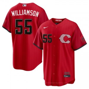 Durable Brandon Williamson #55 CIN Reds City Connect Men Baseball Jersey | Red Queen City Pride Edition 14qtVH36