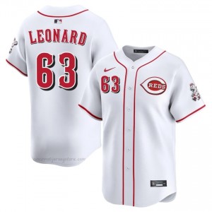 Dayne Leonard #63 Cincinnati Baseball Jersey | Limited Men White Embroidery Edition t5003656