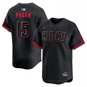 Emilio Pagan #15 Cincinnati City Connect Baseball Jersey | Exclusive Men Black Stitch Edition 13542886