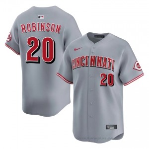 #20 Frank Robinson Pro-Grade Men Baseball Jersey | Reds Gray Fan Gear a2S1WL31