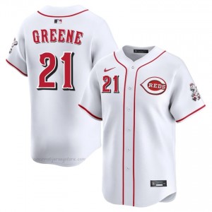 Hunter Greene #21 Cincinnati Baseball Jersey | Game Men White Embroidery Edition HR3kg296