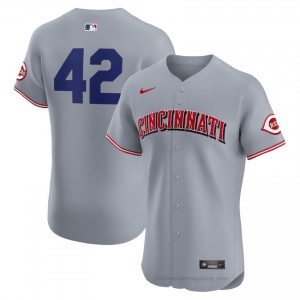 Cincinnati Reds Jackie Robinson Day #42 Gray Men Baseball Jersey | 2026 Season Exclusive m67yf353