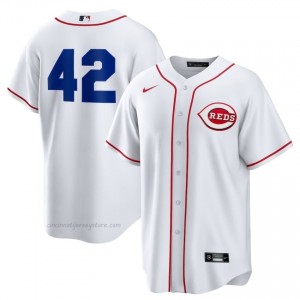 Pro-Grade Jackie Robinson Day #42 CIN Reds Men Baseball Jersey | White Queen City Pride Edition 5k41M580
