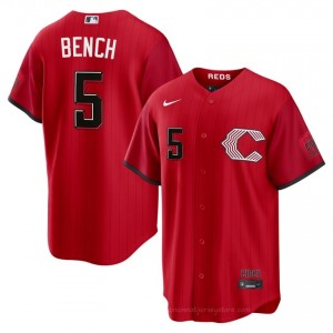 Premium Johnny Bench #5 CIN Reds City Connect Men Baseball Jersey | Red Queen City Pride Edition 5Bd77357