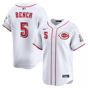 #5 Johnny Bench Durable Men Baseball Jersey | Reds White Fan Gear 46CD6389