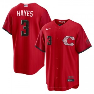 Game Ke'Bryan Hayes #3 CIN Reds City Connect Men Baseball Jersey | Red Queen City Pride Edition IACTrQ21