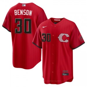 Cincinnati Reds Will Benson #30 Red Men City Connect Baseball Jersey | 2026 Season Exclusive p6Mbe763