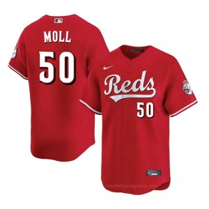 Premium Sam Moll #50 CIN Reds Men Baseball Jersey | Red Queen City Pride Edition 62gd0a89