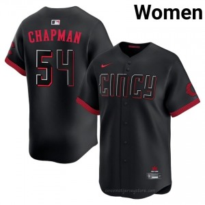 Premium Aroldis Chapman #54 CIN Reds City Connect Women Baseball Jersey | Black Queen City Pride Edition 0wU70M35