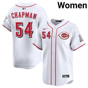 Aroldis Chapman #54 Cincinnati Baseball Jersey | Exclusive Women White Stitched Edition Nq477K41