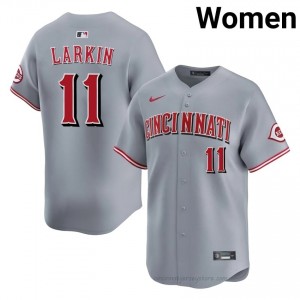 Pro-Grade Barry Larkin #11 CIN Reds Women Baseball Jersey | Gray Queen City Pride Edition 8OTB4M58