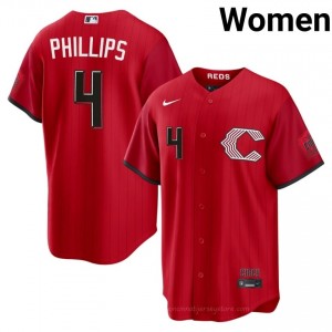 Brandon Phillips #4 Cincinnati City Connect Baseball Jersey | Classic Women Red Embroidery Edition wM8LF438