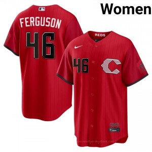Cincinnati Reds Caleb Ferguson #46 Red Women City Connect Baseball Jersey | 2026 Season Official 3g0I4L10