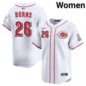 Chase Burns #26 Cincinnati Baseball Jersey | Classic Women White Stitched Edition l25NS550