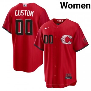 Premium Custom #00 CIN Reds City Connect Women Baseball Jersey | Red Queen City Pride Edition 467X4226