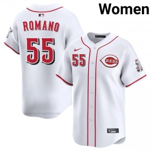 #55 Generoso Romano Replica Women Baseball Jersey | Reds White Fan Gear 33471015