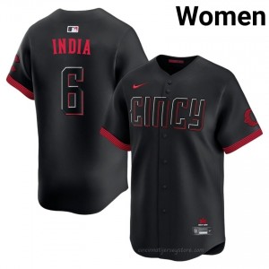 Jonathan India #6 Cincinnati City Connect Baseball Jersey | Gameday Women Black Embroidery Edition 60W2e581