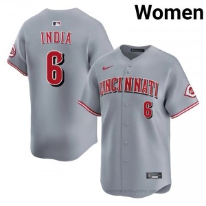 Cincinnati Reds Jonathan India #6 Gray Women Baseball Jersey | 2026 Season Official 1WMun465