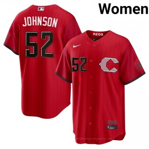 Classic Pierce Johnson #52 CIN Reds City Connect Women Baseball Jersey | Red Queen City Pride Edition 40iOjQ59