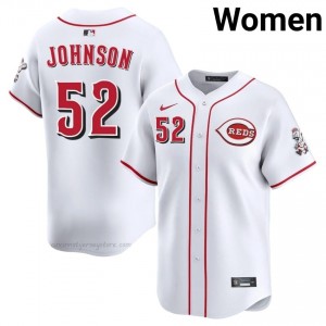 Replica Pierce Johnson #52 CIN Reds Women Baseball Jersey | White Queen City Pride Edition 4t515037