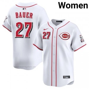Trevor Bauer #27 Cincinnati Baseball Jersey | Premium Women White Stitched Edition 04578Y56