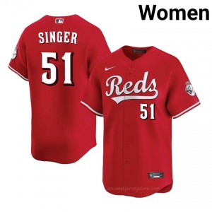 Limited Brady Singer #51 CIN Reds Women Baseball Jersey | Red Queen City Pride Edition U0345756