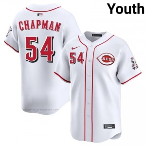 Aroldis Chapman #54 Cincinnati Baseball Jersey | Durable Youth White Stitch Edition 1oBHu055