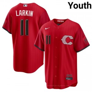 Barry Larkin #11 Cincinnati City Connect Baseball Jersey | MLB Youth Red Stitched Edition 6L7nqG60