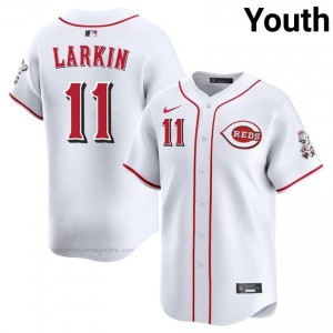 #11 Barry Larkin Authentic Youth Baseball Jersey | Reds White Fan Gear U451We40