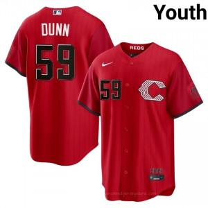 #59 Blake Dunn Exclusive Youth City Connect Baseball Jersey | Reds Red Fan Gear G6713356