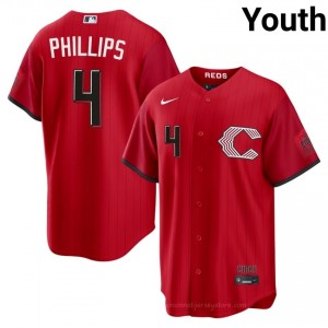 Cincinnati Reds Brandon Phillips #4 Red Youth City Connect Baseball Jersey | 2026 Season Durable 5uLtO466