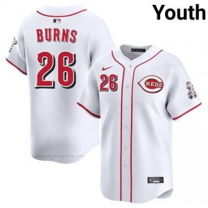 Chase Burns #26 Cincinnati Baseball Jersey | Limited Youth White Stitch Edition 70Aw5t79