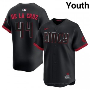 Cincinnati Reds Elly De La Cruz #44 Black Youth City Connect Baseball Jersey | 2026 Season Authentic 45mxr448