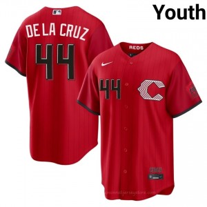 Elly De La Cruz #44 Cincinnati City Connect Baseball Jersey | Official Youth Red Stitched Edition 8YH1I486