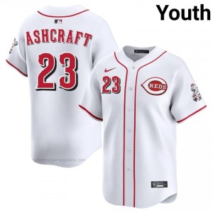 Pro-Grade Graham Ashcraft #23 CIN Reds Youth Baseball Jersey | White Queen City Pride Edition 01IL7t91