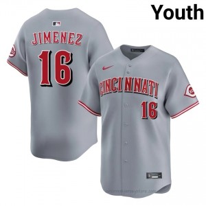 Hansel Jimenez #16 Cincinnati Baseball Jersey | Premium Youth Gray Stitched Edition 7xh7Ia46