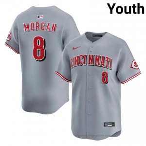 Joe Morgan #8 Cincinnati Baseball Jersey | Limited Youth Gray Stitched Edition B1jKC585