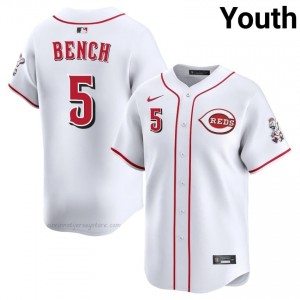 #5 Johnny Bench Gameday Youth Baseball Jersey | Reds White Fan Gear b070d244