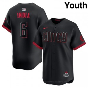 Jonathan India #6 Cincinnati City Connect Baseball Jersey | Classic Youth Black Stitched Edition exE3Wv88