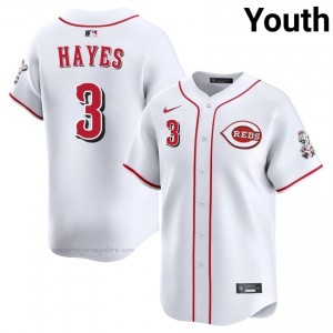 #3 Ke'Bryan Hayes Limited Youth Baseball Jersey | Reds White Fan Gear o8483u61