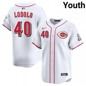 Cincinnati Reds Nick Lodolo #40 White Youth Baseball Jersey | 2026 Season Authentic 0UrFC015