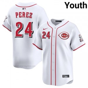 Premium Tony Perez #24 CIN Reds Youth Baseball Jersey | White Queen City Pride Edition Q7W8ss26
