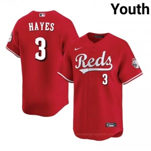 Ke'Bryan Hayes #3 Cincinnati Baseball Jersey | Replica Youth Red Embroidery Edition 10u2A832